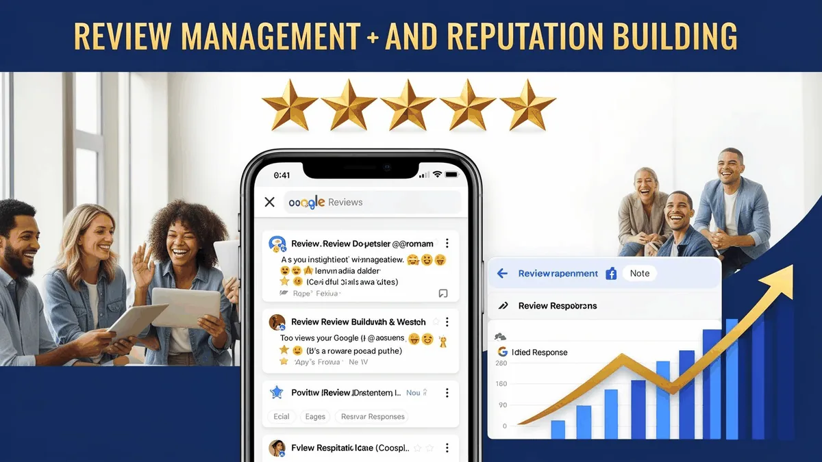 Customer review management dashboard showing star ratings and feedback