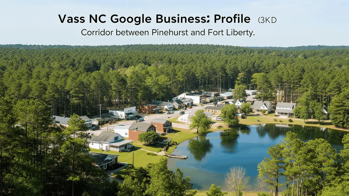 Vass NC Google Business Profile optimization showing corridor town between Pinehurst and Fort Liberty